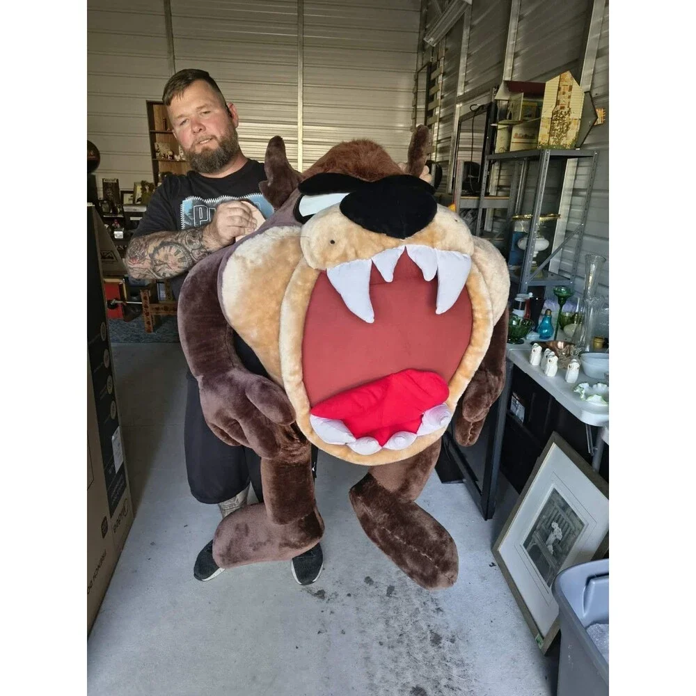 4 Foot Vintage 1994 Taz Plush Ace Novelty Looney Tunes Tasmanian Devil Retro